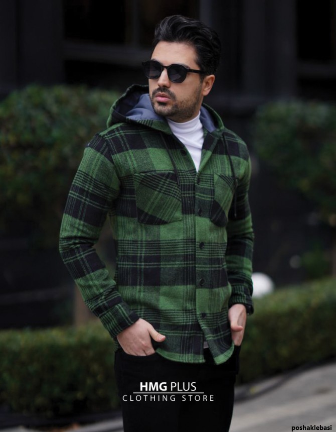 مدل پیراهن چهارخانه پسرانه کلاه دار