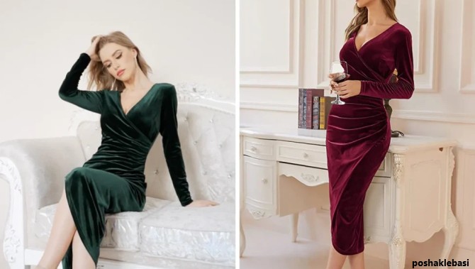 مدل پیراهن مخمل فانتزی