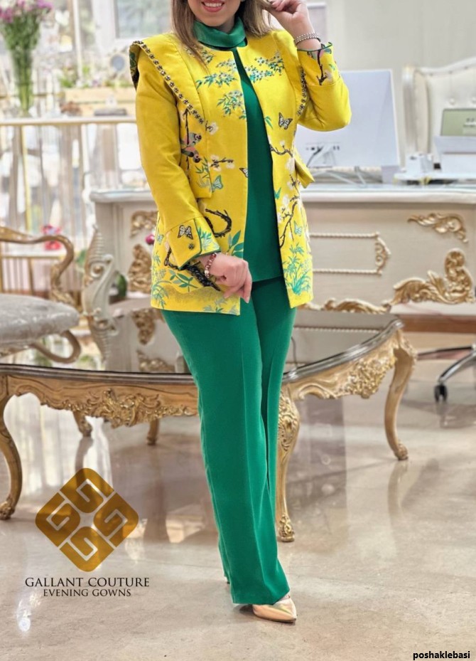 مدل کت و شلوار زنانه زرد مدل کت و شلوار زنانه زرد