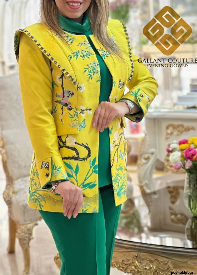 مدل کت و شلوار زنانه زرد مدل کت و شلوار زنانه زرد