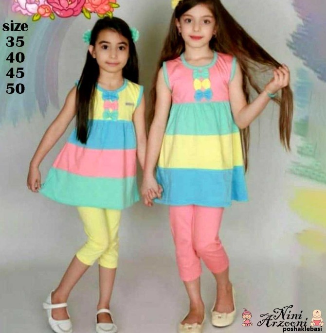 مدل پیراهن و شلوارک دخترانه