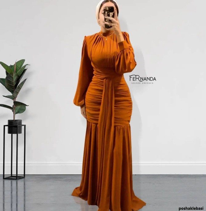 مدل لباس شب نارنجی