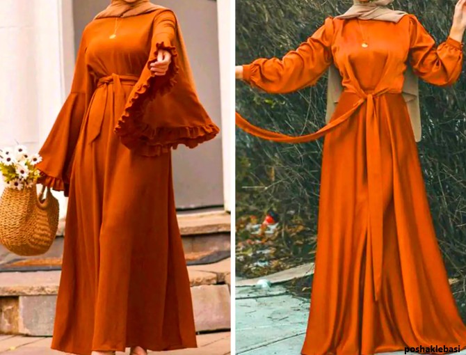 مدل لباس شب نارنجی