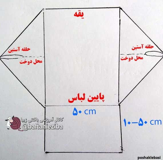 مدل بافت ژاکت زنانه با دو میل