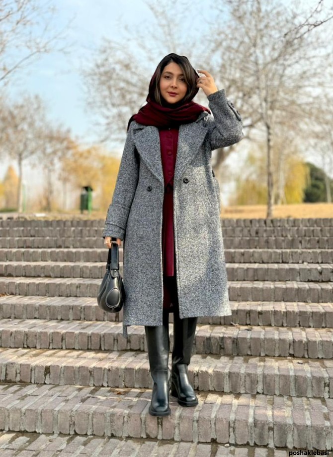 مدل پالتو زنانه خاکستری