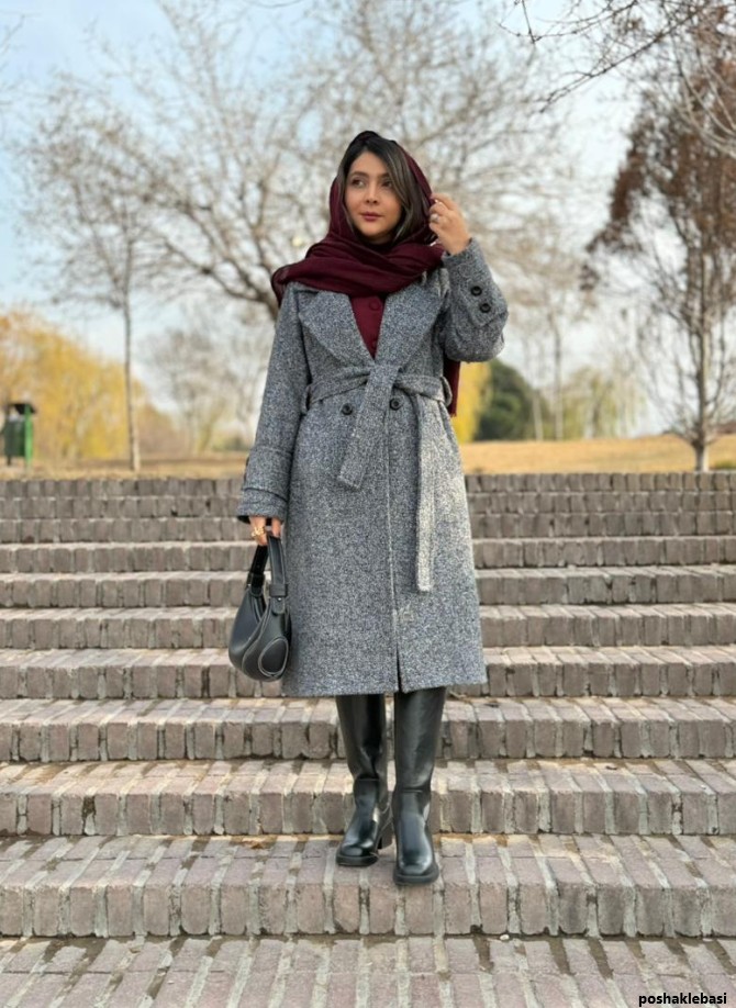 مدل پالتو زنانه خاکستری