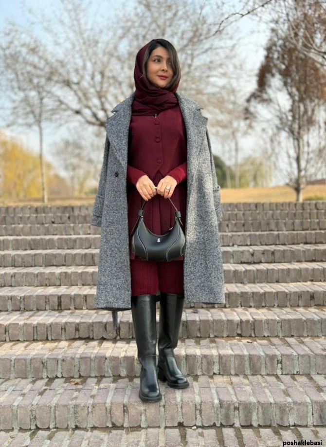 مدل پالتو زنانه خاکستری