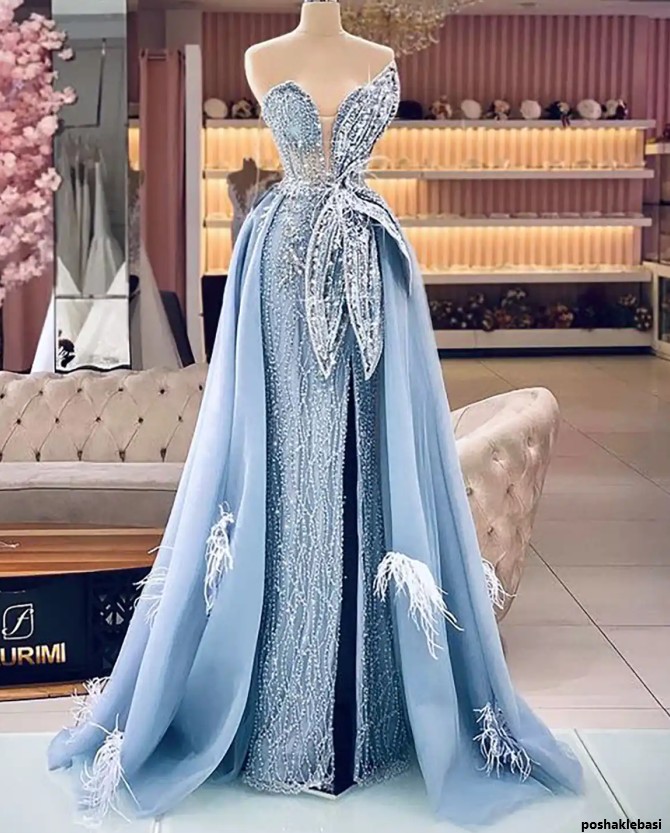 مدل لباس دکلته سبز