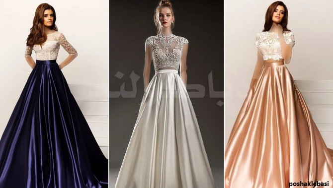 مدل لباس دخترانه ساتن و گیپور