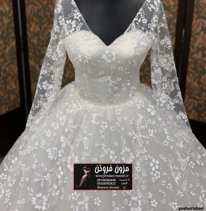 مدل لباس عروس پولکی