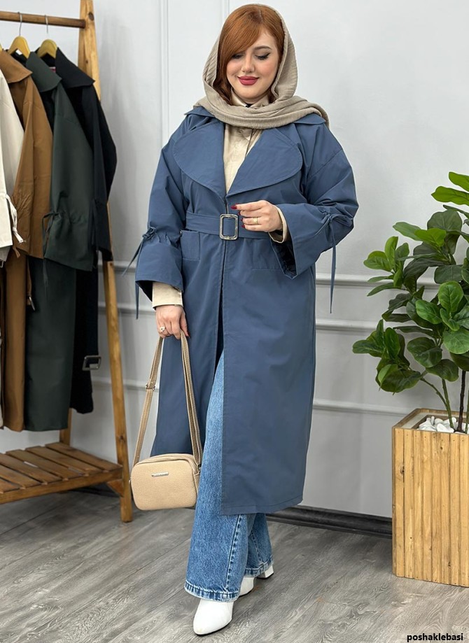 مدل بارانی سرمه ای