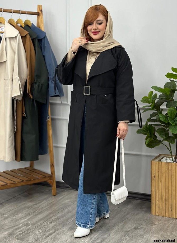 مدل بارانی سرمه ای