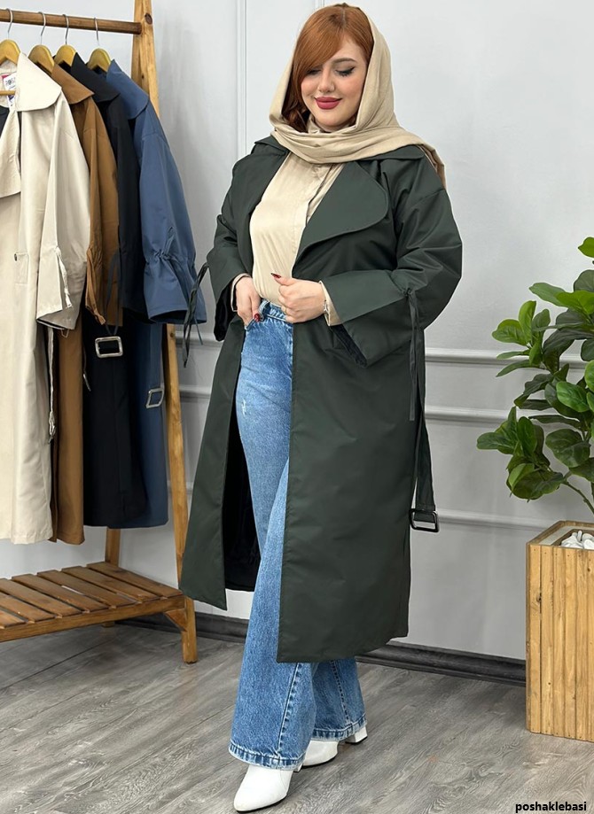 مدل بارانی سرمه ای