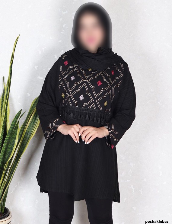 مدل مانتو زنانه با پارچه خامه دوزی