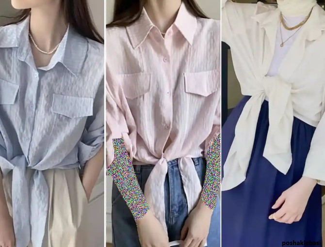مدل شومیز بچه گانه پایین گره ای