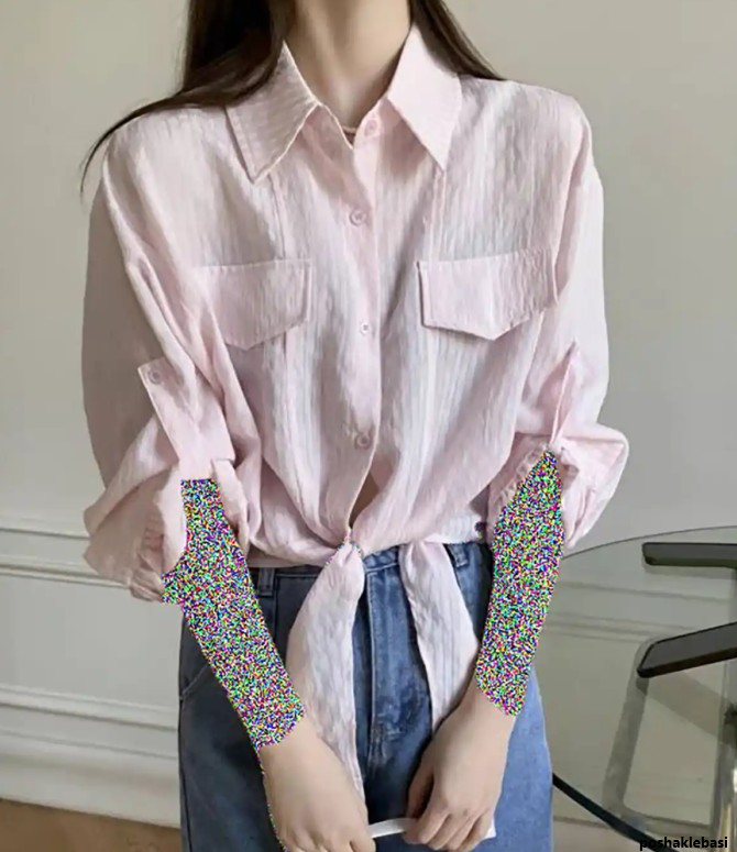 مدل شومیز بچه گانه پایین گره ای