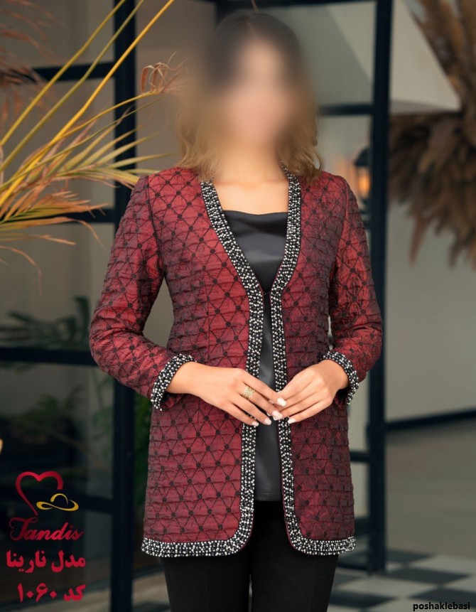 مدل کت شلوار زرشکی زنانه