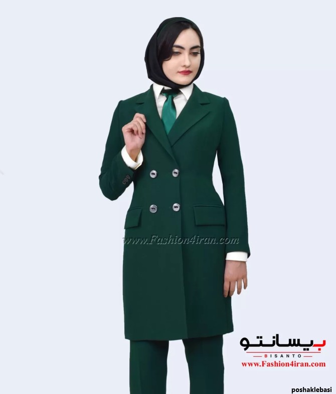 مدل کت و شلوار زنانه سبز رنگ
