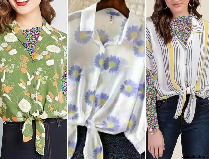 مدل شومیز بچه گانه پایین گره ای