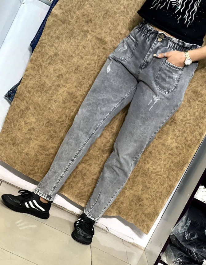 مدل شلوار جین خاکستری دخترانه