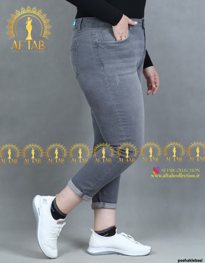 مدل شلوار جین خاکستری دخترانه