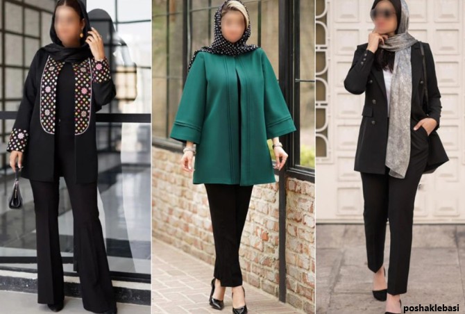 مدل شلوار پارچه ای زنانه راسته با مانتو