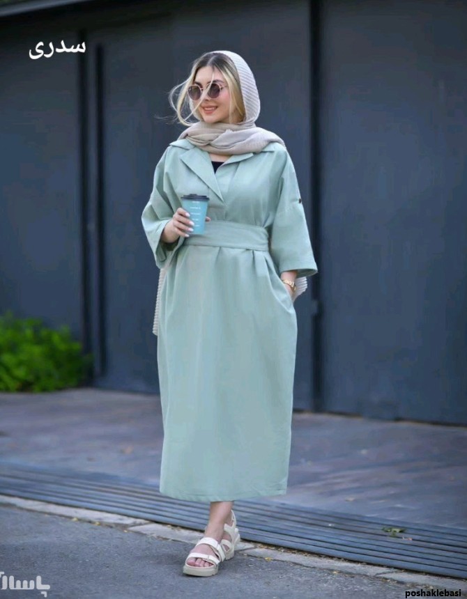 مدل مانتو کمربند دار دخترانه