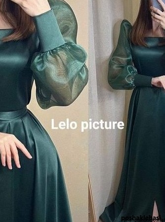 مدل پیراهن بلند فیروزه ای