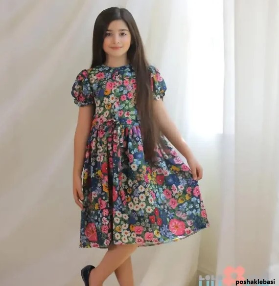 مدل پیراهن گلدار بچه گانه دخترانه