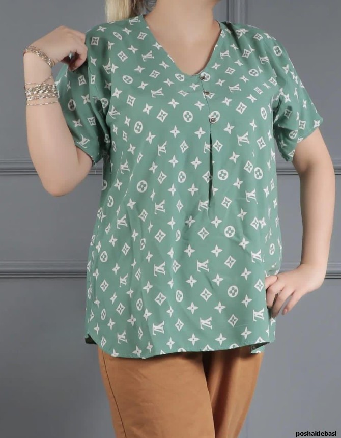 مدل تاپ زنانه با پارچه نخی