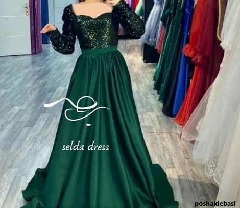 مدل پیراهن مجلسی بلند ساتن مدل پیراهن مجلسی بلند ساتن