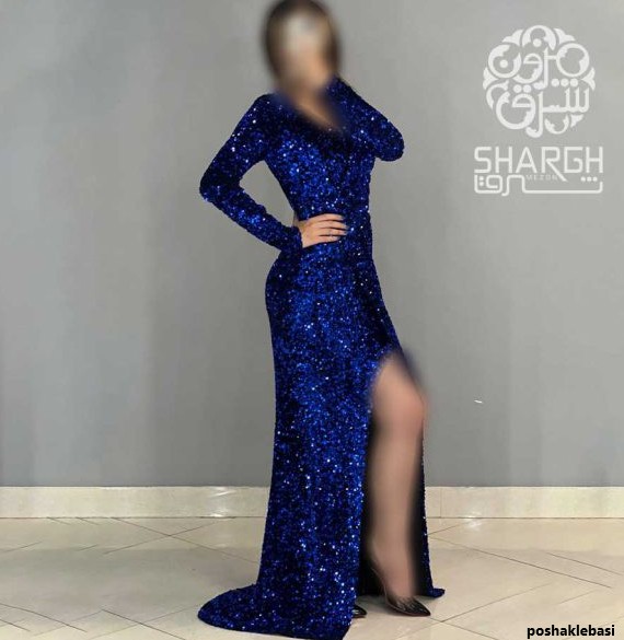 مدل یقه پیراهن مجلسی پولکی