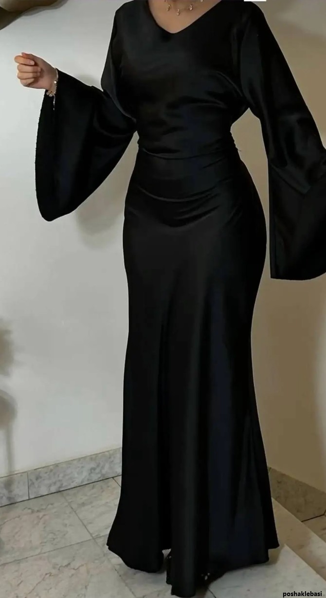 مدل لباس مجلسی با ساتن مشکی