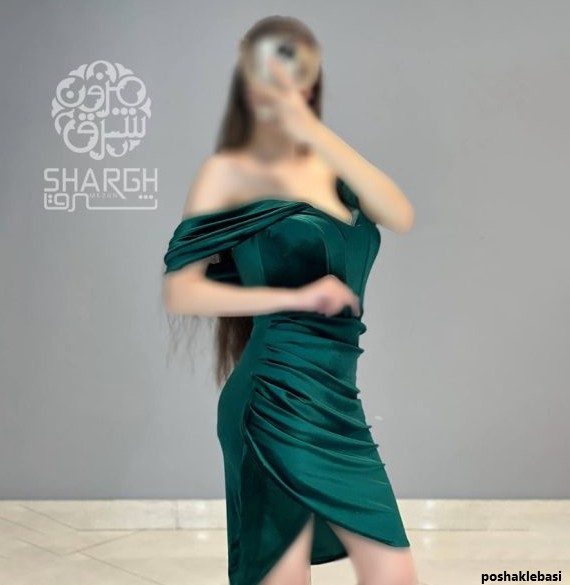 مدل پیراهن کوتاه مجلسی پارچه مخمل