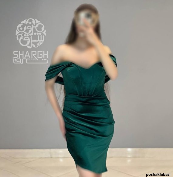 مدل پیراهن کوتاه مجلسی پارچه مخمل