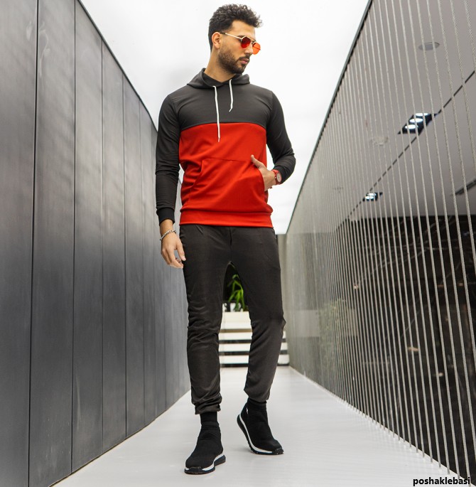 مدل هودی دو رنگ پسرانه