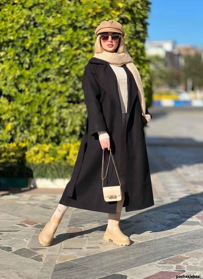 مدل پالتو زنانه بلند مشکی