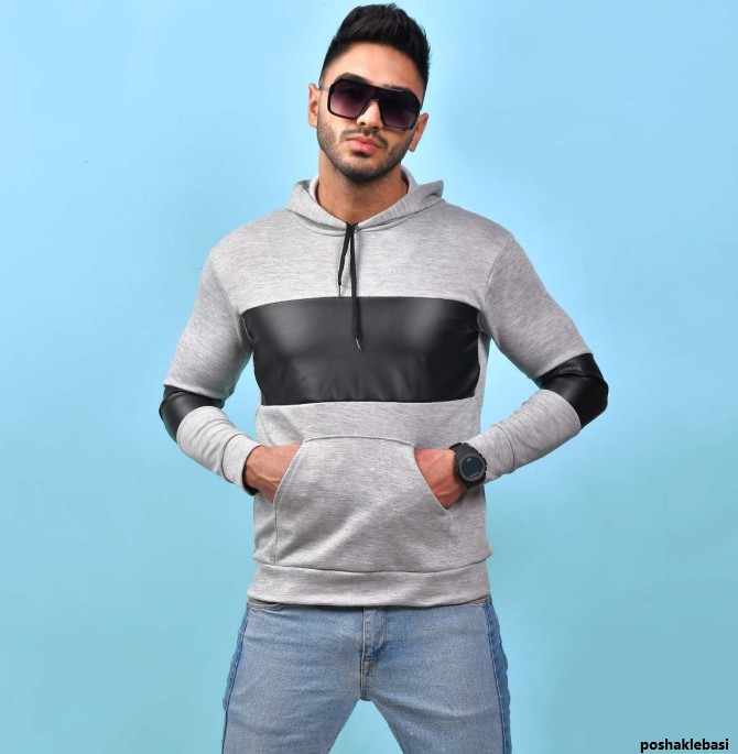 مدل هودی دو رنگ پسرانه