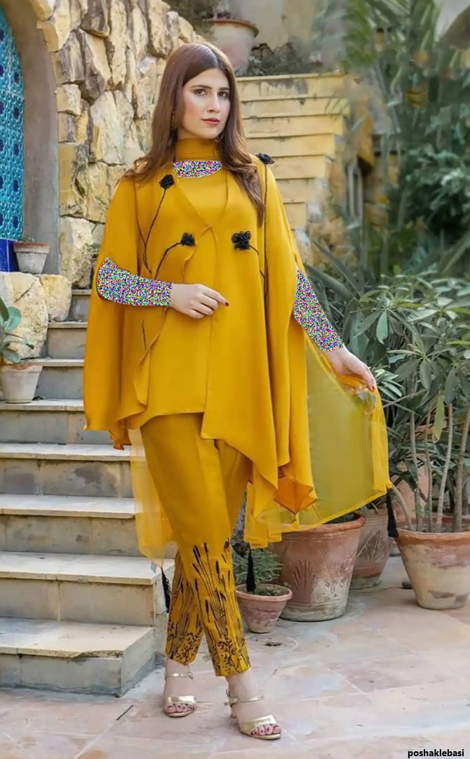 مدل لباس جلو بسته با پارچه حریر