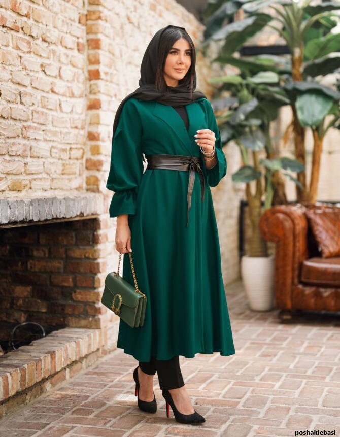 مدل مانتو کمربند دار دخترانه