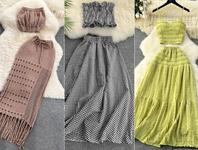 مدل لباس مجلسی دامن بلند ونیم تنه