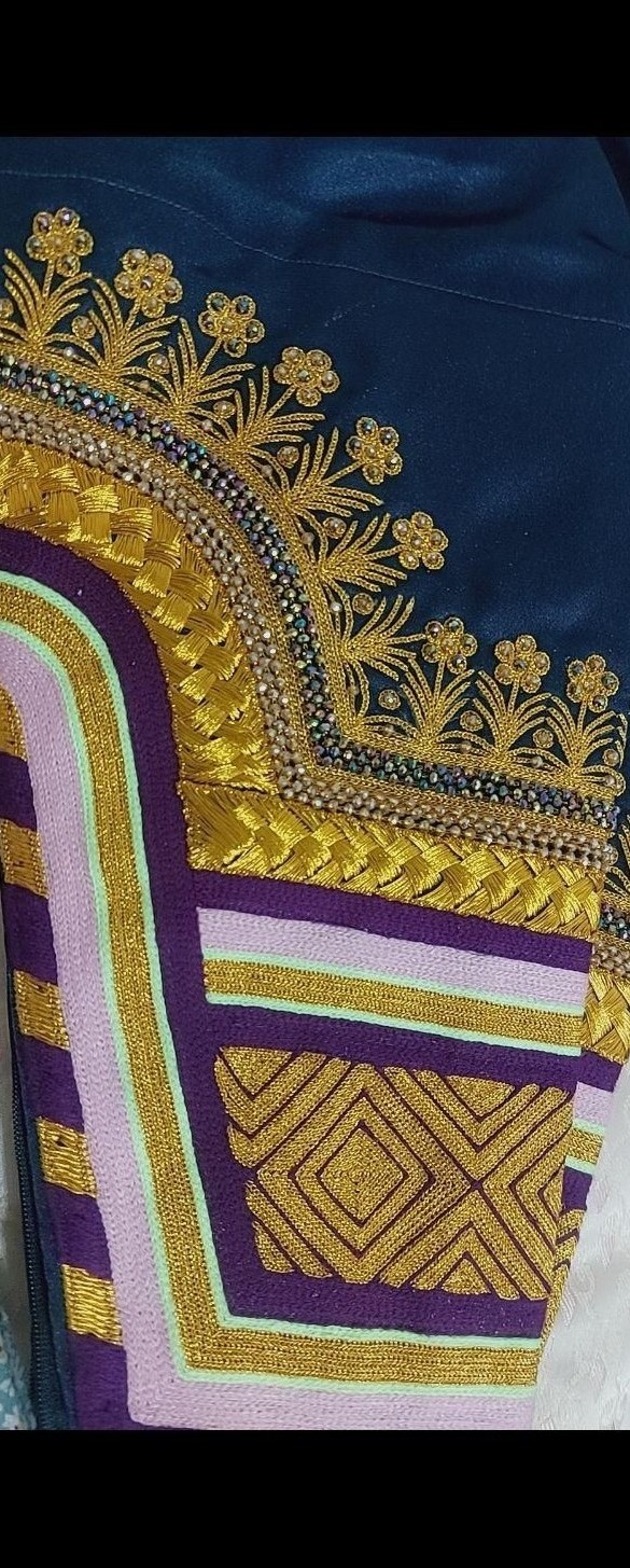 مدل لباس بندری با گلابتون و ملیله