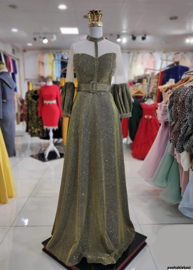 مدل لباس مجلسی با لمه و تور