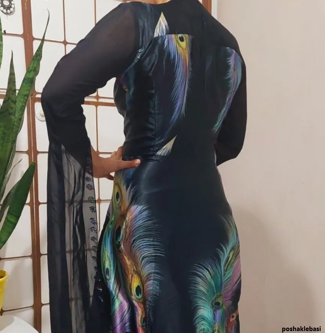 مدل لباس مجلسی زنانه طاووسی