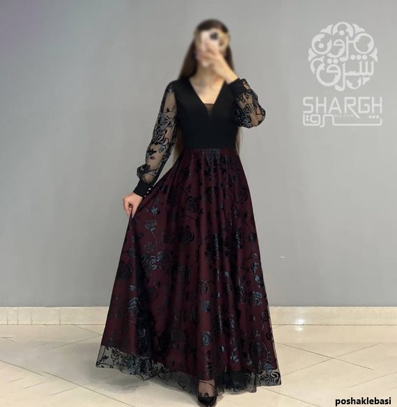 مدل پیراهن مجلسی پوشیده سایز بزرگ
