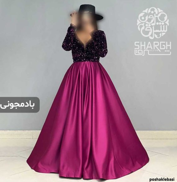 مدل لباس مجلسی پولکی با حریر