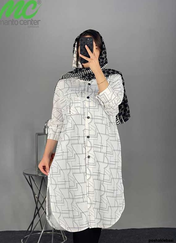 مدل مانتو زنانه ابروبادی طرح دار