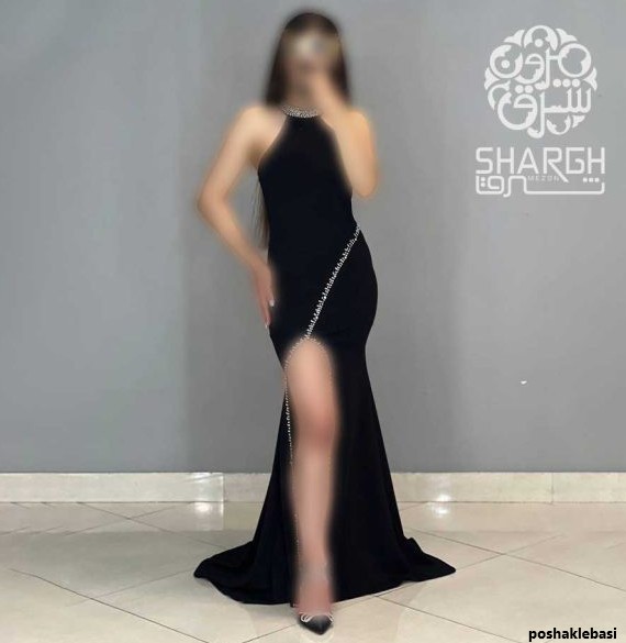 مدل سنگ دوزی روی لباس دکلته