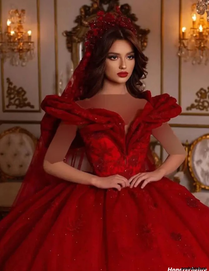 مدل لباس عروس عقد قرمز