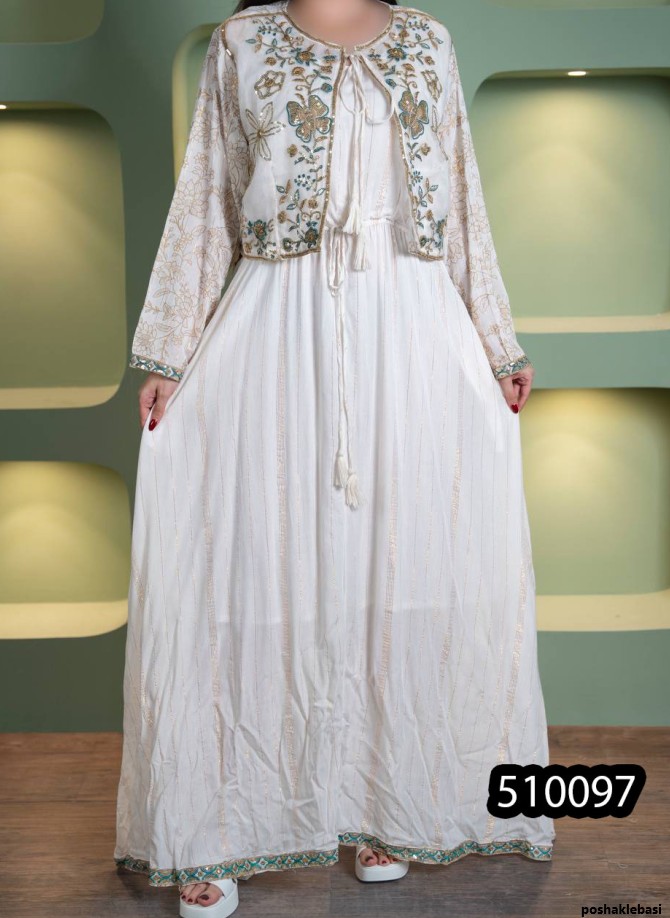 مدل لباس ساحلی بلند با کت